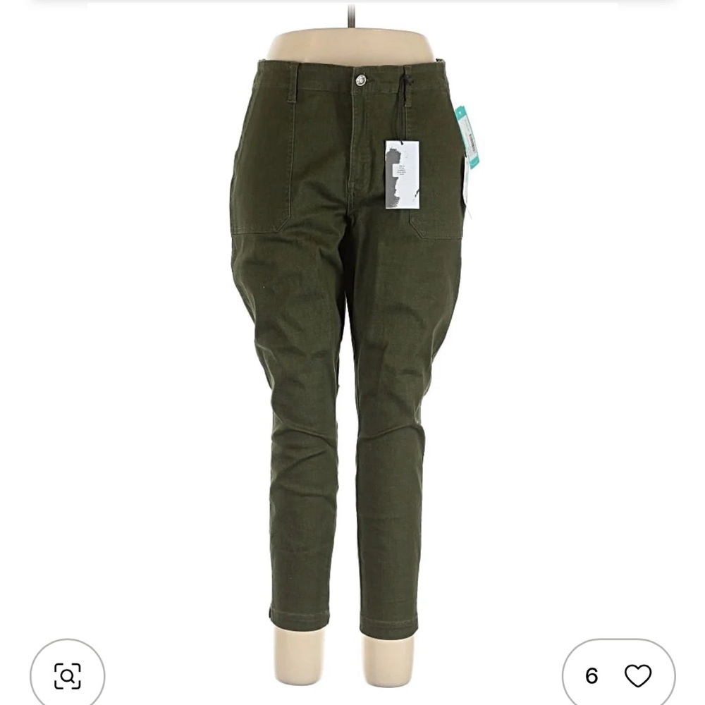 Studio Olive Green Straight Leg Pants